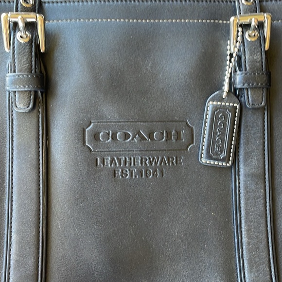 COACH bag Heritage 1941 black leather shoulder bag large - Picture 3 of 14